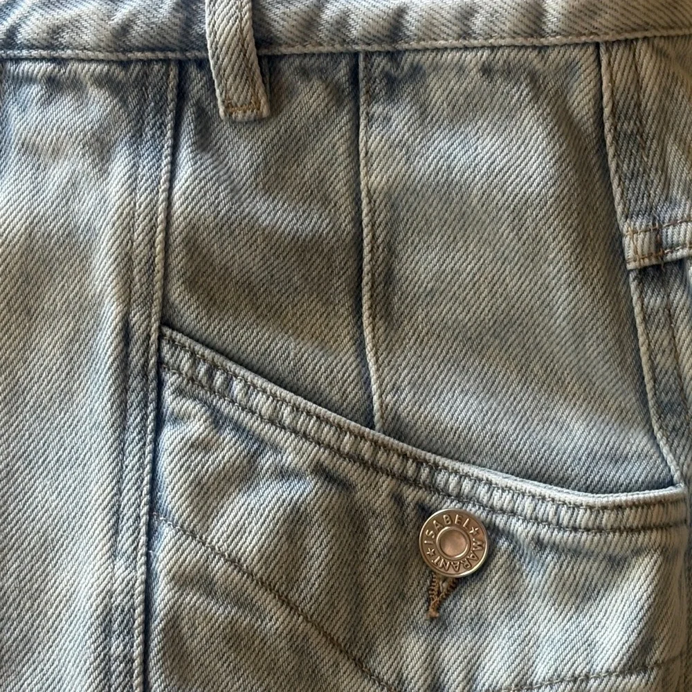 Isabel Etoile Marant Notty Lightwash Denim Cropped Jeans Size FR 34/US XS